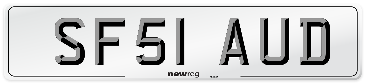 SF51 AUD Number Plate from New Reg
